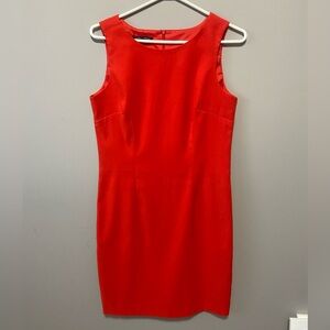 Mario Serrani Vibrant Red Orange Midi Dress